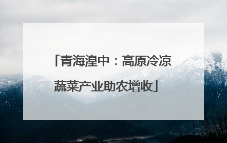 青海湟中：高原冷凉蔬菜产业助农增收