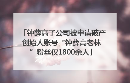 钟薛高子公司被申请破产 创始人账号“钟薛高老林”粉丝仅1800余人
