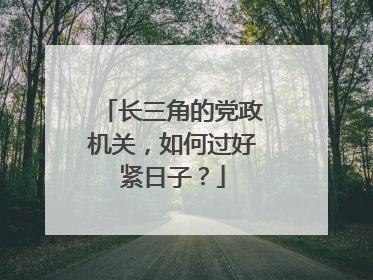 长三角的党政机关，如何过好紧日子？