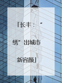 长丰：“绣”出城市新容颜