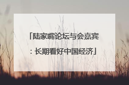 陆家嘴论坛与会嘉宾：长期看好中国经济