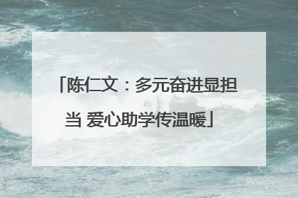 陈仁文：多元奋进显担当 爱心助学传温暖