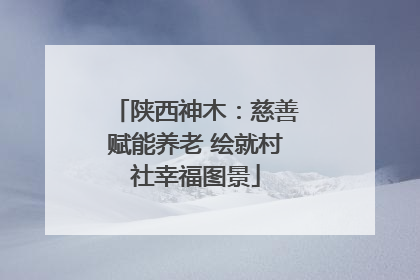陕西神木：慈善赋能养老 绘就村社幸福图景
