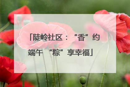 陡岭社区：“香”约端午 “粽”享幸福