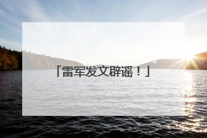 雷军发文辟谣!