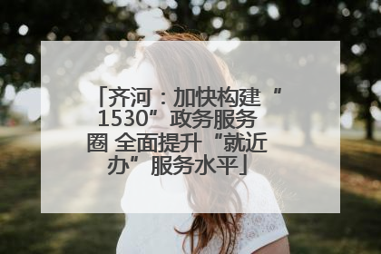 齐河：加快构建“1530”政务服务圈 全面提升“就近办”服务水平