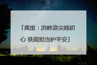 龚里：洪峰浪尖践初心 铁肩担当护平安