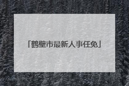 鹤壁市最新人事任免