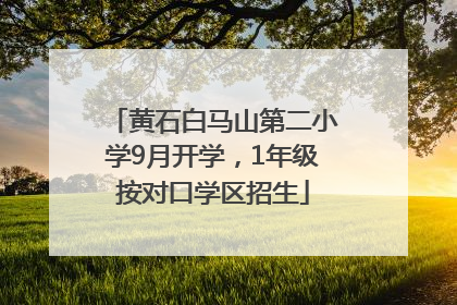 黄石白马山第二小学9月开学，1年级按对口学区招生