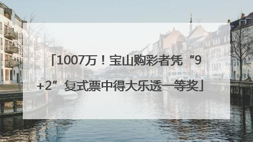 1007万！宝山购彩者凭“9+2”复式票中得大乐透一等奖
