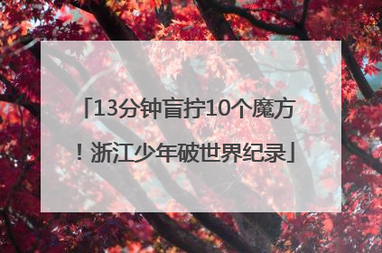 13分钟盲拧10个魔方！浙江少年破世界纪录