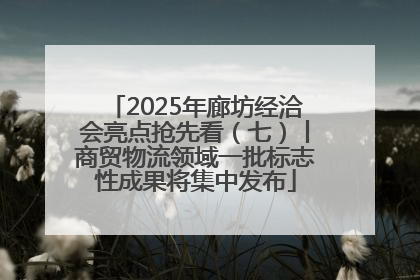 2025年廊坊经洽会亮点抢先看（七）丨商贸物流领域一批标志性成果将集中发布