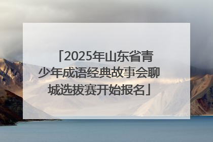2025年山东省青少年成语经典故事会聊城选拔赛开始报名