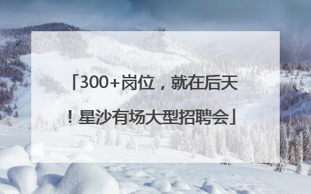 300+岗位，就在后天！星沙有场大型招聘会