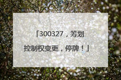300327，筹划控制权变更，停牌！