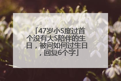 47岁小S度过首个没有大S陪伴的生日，被问如何过生日，回复6个字