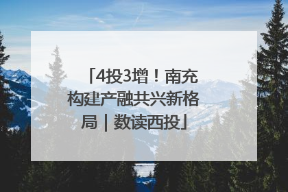 4投3增！南充构建产融共兴新格局｜数读西投