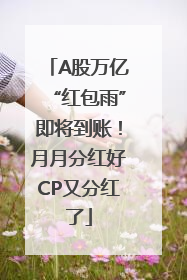 A股万亿“红包雨”即将到账！月月分红好CP又分红了